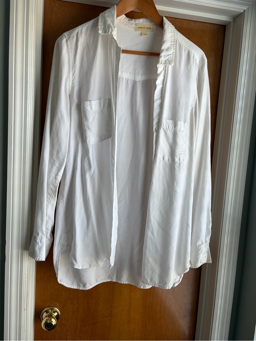 cloth & stone White Button-Down Shirt